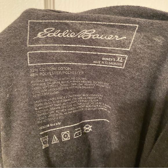 Eddie Bauer long sleeve cozy holiday red buffalo check moose graphic tee size XL - Picture 5 of 5